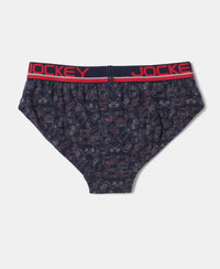 Super Combed Cotton Elastane Printed Brief with Ultrasoft Waistband - Assorted Color & Prints-3