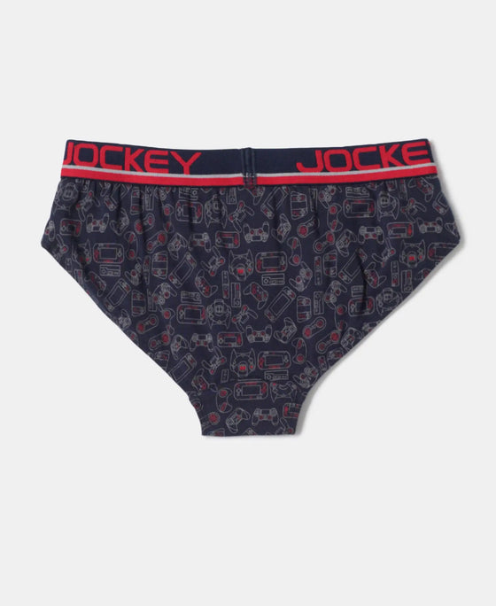 Super Combed Cotton Elastane Printed Brief with Ultrasoft Waistband - Assorted Color & Prints-3