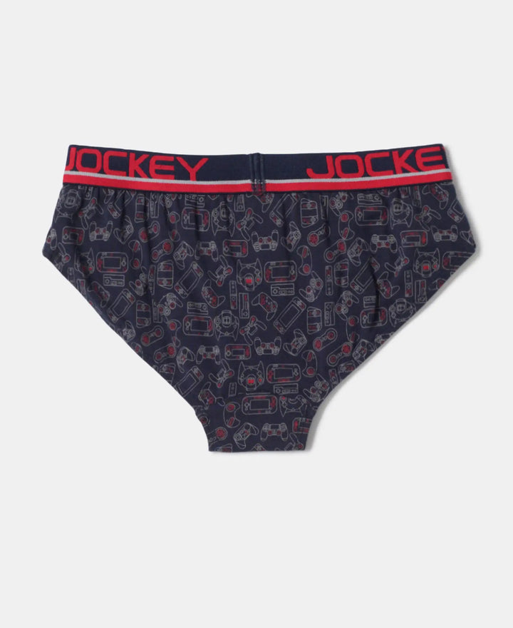 Super Combed Cotton Elastane Printed Brief with Ultrasoft Waistband - Assorted Color & Prints-3