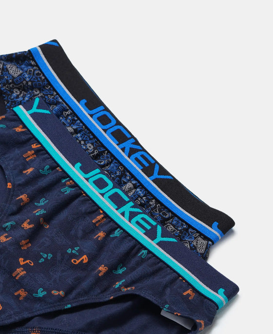 Super Combed Cotton Elastane Printed Brief with Ultrasoft Waistband - Assorted Color & Prints-6