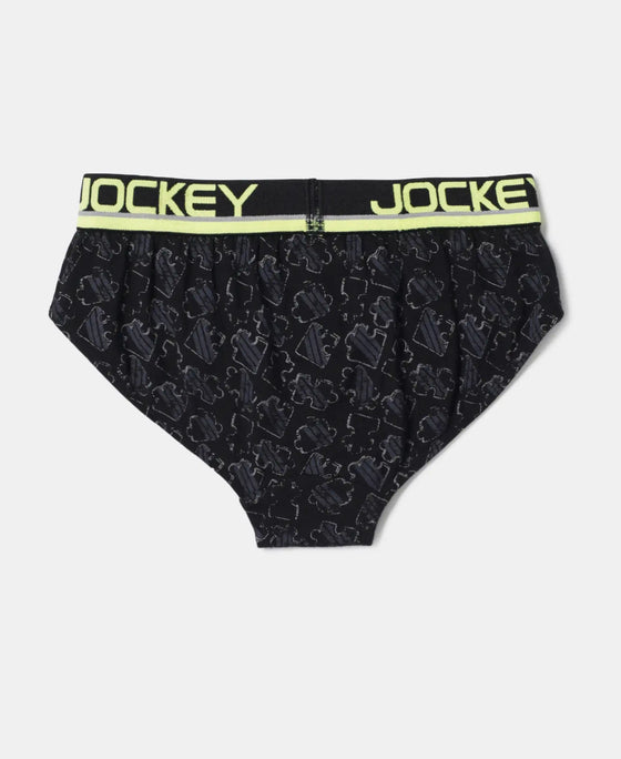 Super Combed Cotton Elastane Printed Brief with Ultrasoft Waistband - Assorted Color & Prints-9