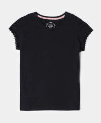Super Combed Cotton Solid Short Sleeve T-Shirt - Black-1