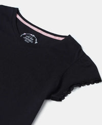 Super Combed Cotton Solid Short Sleeve T-Shirt - Black-3