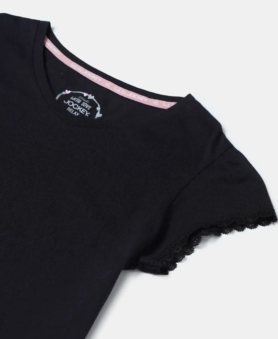 Super Combed Cotton Solid Short Sleeve T-Shirt - Black-3