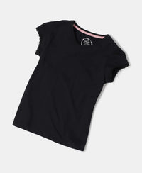 Super Combed Cotton Solid Short Sleeve T-Shirt - Black-5