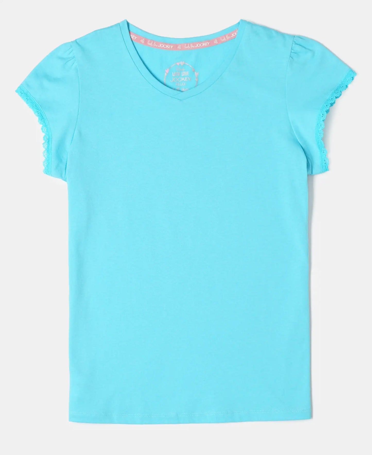 Super Combed Cotton Solid Short Sleeve T-Shirt - Blue Curacao-1