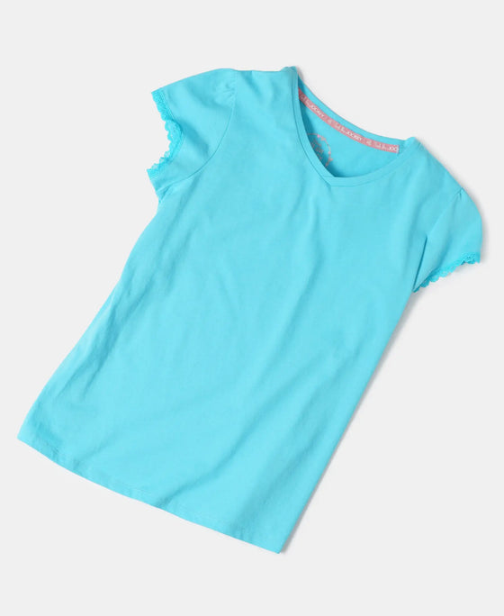 Super Combed Cotton Solid Short Sleeve T-Shirt - Blue Curacao-5