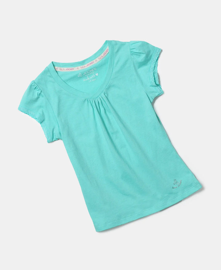 Super Combed Cotton Solid Short Sleeve T-Shirt - Cockatoo-5