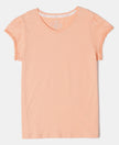 Super Combed Cotton Solid Short Sleeve T-Shirt - Coral Reef-1
