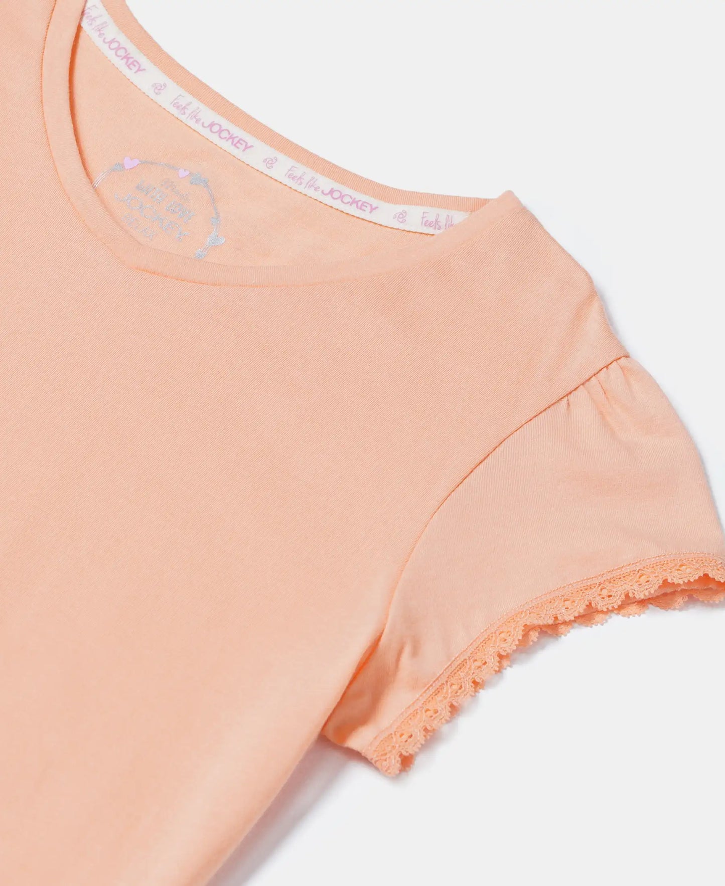 Super Combed Cotton Solid Short Sleeve T-Shirt - Coral Reef-3