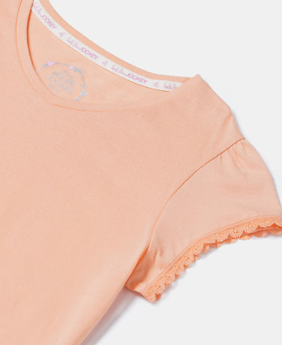 Super Combed Cotton Solid Short Sleeve T-Shirt - Coral Reef-3