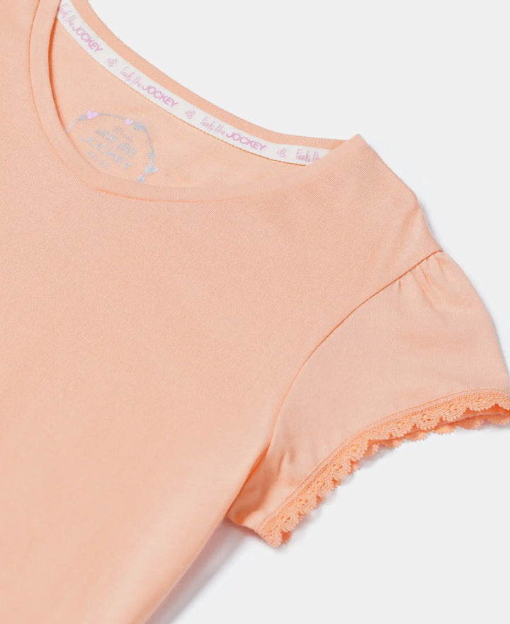 Super Combed Cotton Solid Short Sleeve T-Shirt - Coral Reef-3