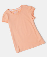 Super Combed Cotton Solid Short Sleeve T-Shirt - Coral Reef-5