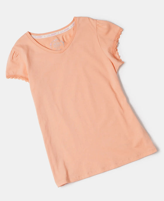 Super Combed Cotton Solid Short Sleeve T-Shirt - Coral Reef-5