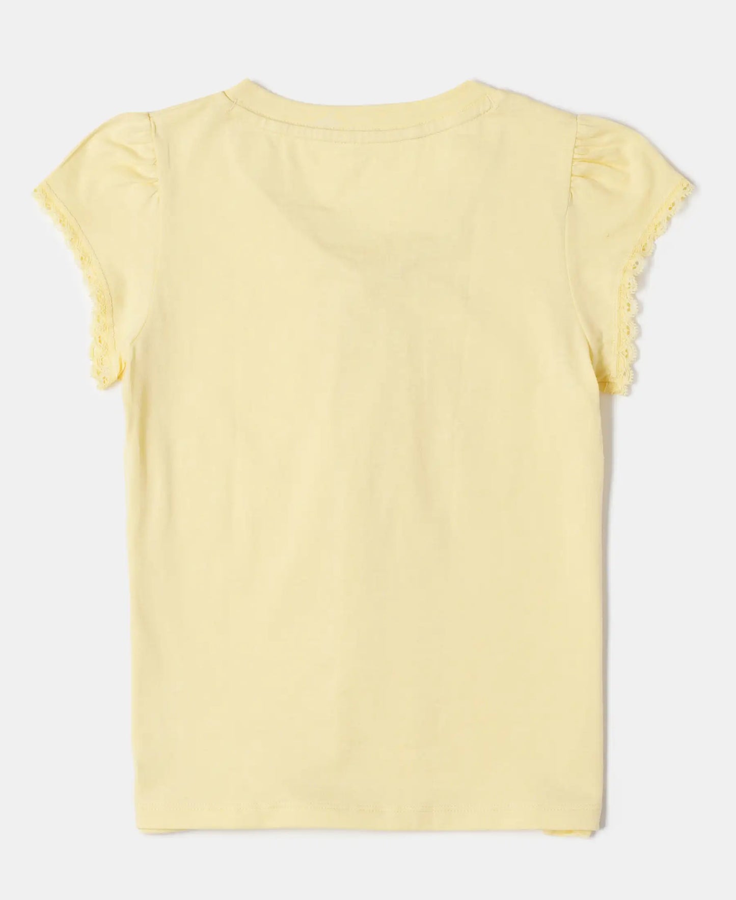 Super Combed Cotton Solid Short Sleeve T-Shirt - Pale Banana-2