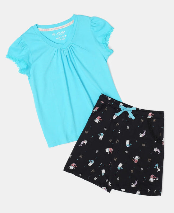 Super Combed Cotton Printed Shorts - Black Printed-4