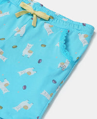 Super Combed Cotton Printed Shorts - Blue Curacao Printed-3