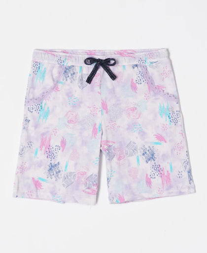Super Combed Cotton Printed Shorts - Lavendula-1