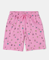 Super Combed Cotton Printed Shorts - Wild Orchid Printed-1