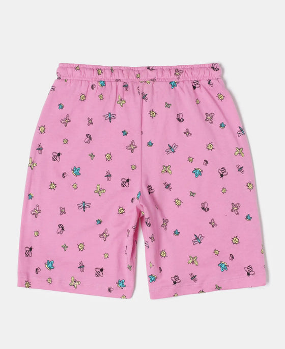 Super Combed Cotton Printed Shorts - Wild Orchid Printed-2