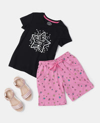 Super Combed Cotton Printed Shorts - Wild Orchid Printed-5