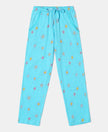 Super Combed Cotton Printed Pyjama - Blue Curacao Printed-1