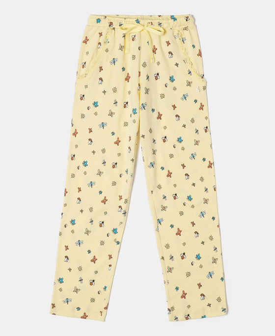 Super Combed Cotton Printed Pyjama - Pale Banana Printed-1