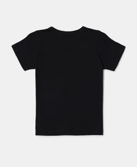 Super Combed Cotton Graphic Printed Short Sleeve T-Shirt - Black-2