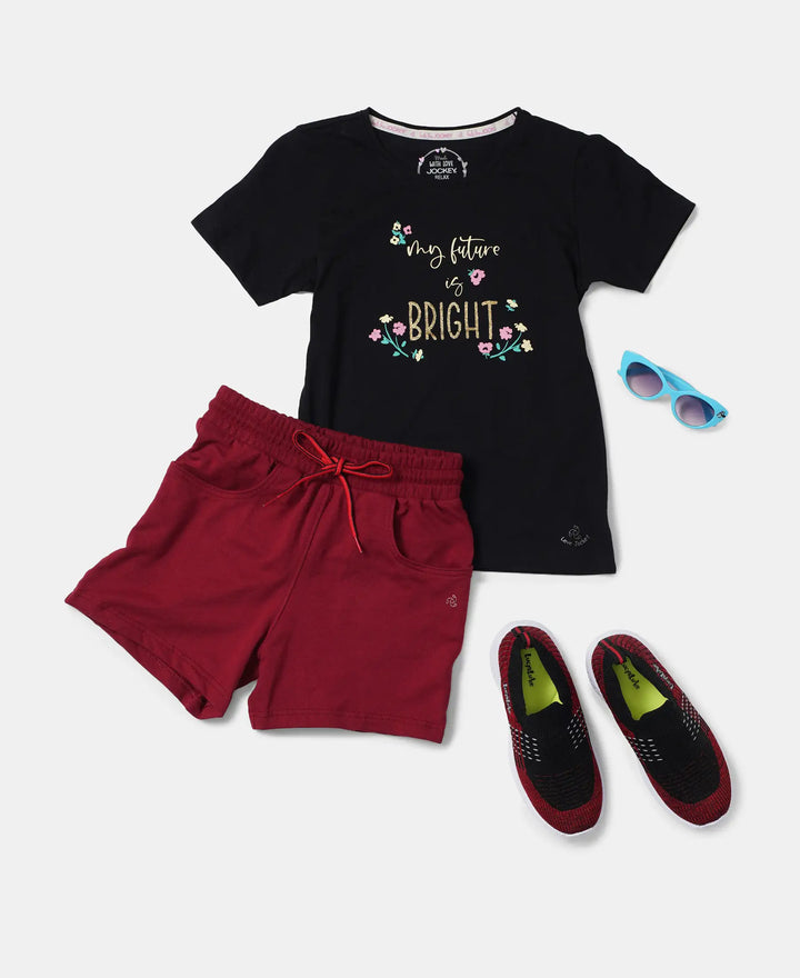 Super Combed Cotton Graphic Printed Short Sleeve T-Shirt - Black-4