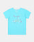 Super Combed Cotton Graphic Printed Short Sleeve T-Shirt - Blue Curacao-1