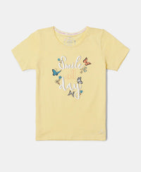 Super Combed Cotton Graphic Printed Short Sleeve T-Shirt - Pale Banana-1