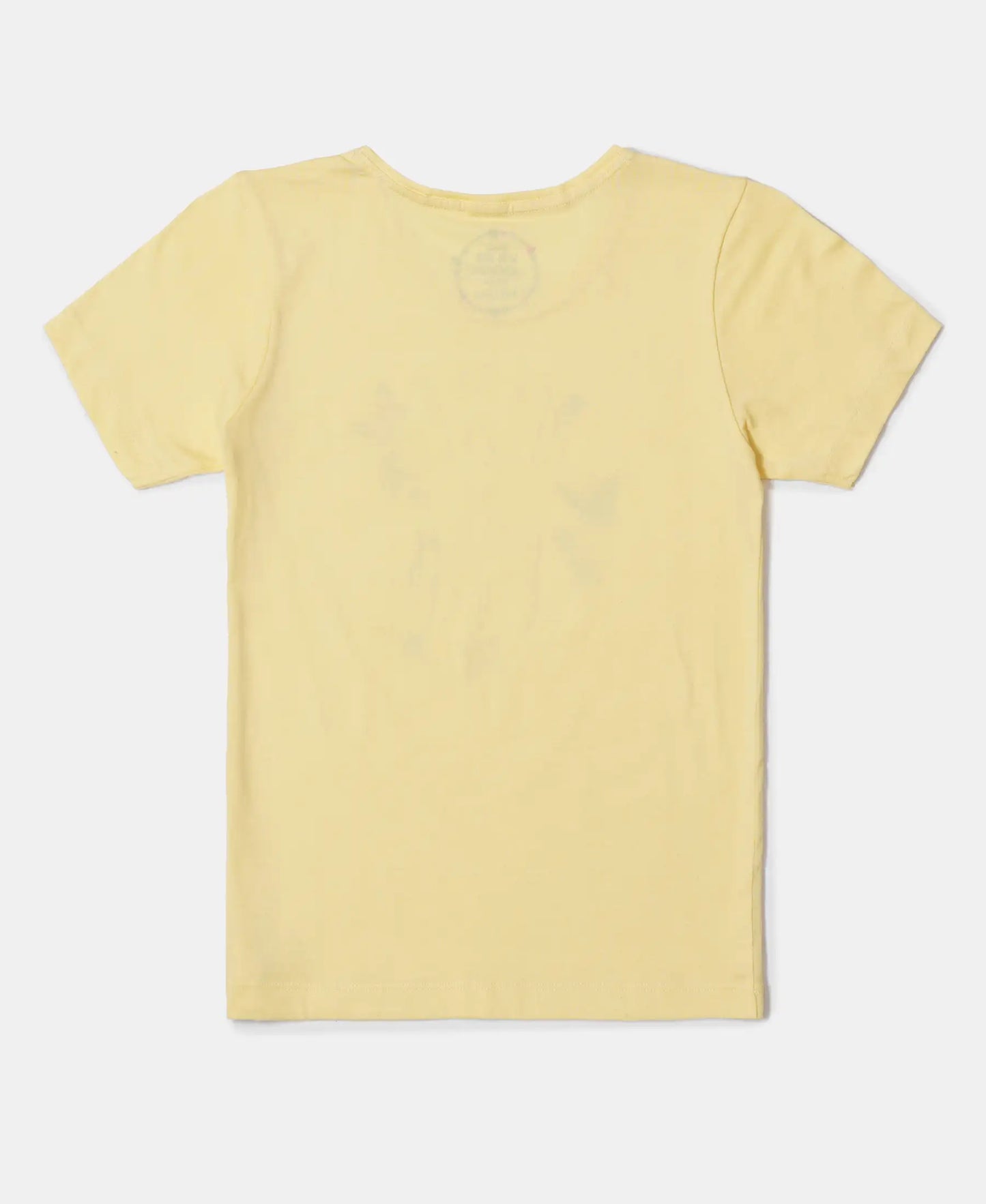 Super Combed Cotton Graphic Printed Short Sleeve T-Shirt - Pale Banana-2