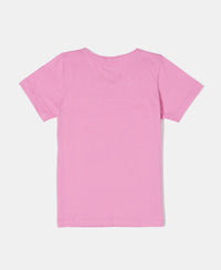 Super Combed Cotton Graphic Printed Short Sleeve T-Shirt - Wild Orchid-2