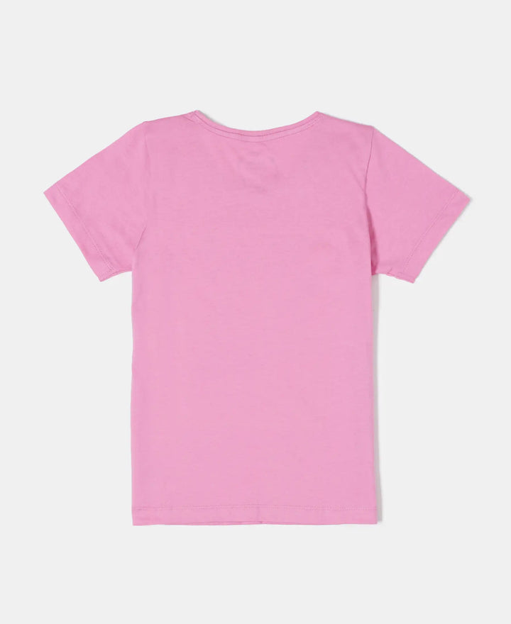 Super Combed Cotton Graphic Printed Short Sleeve T-Shirt - Wild Orchid-2