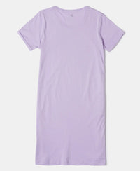 Super Combed Cotton Graphic Printed Dress - Lavendula-2