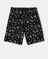 Super Combed Cotton Short Sleeve T-Shirt and Printed Shorts Set - Black-2