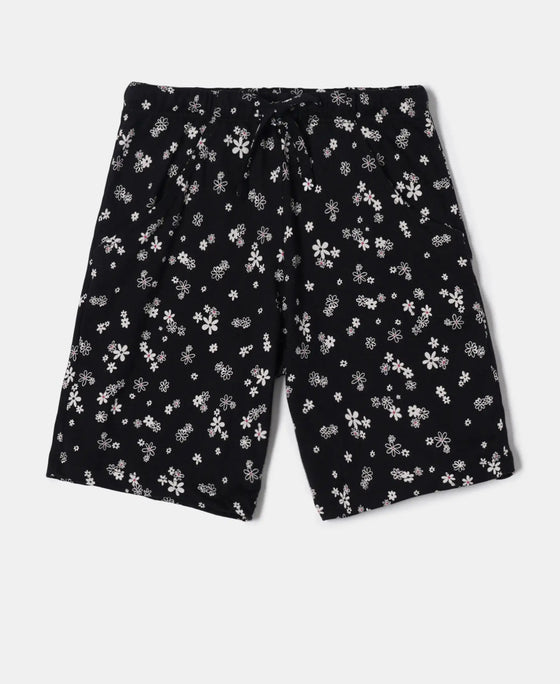 Super Combed Cotton Short Sleeve T-Shirt and Printed Shorts Set - Black-2