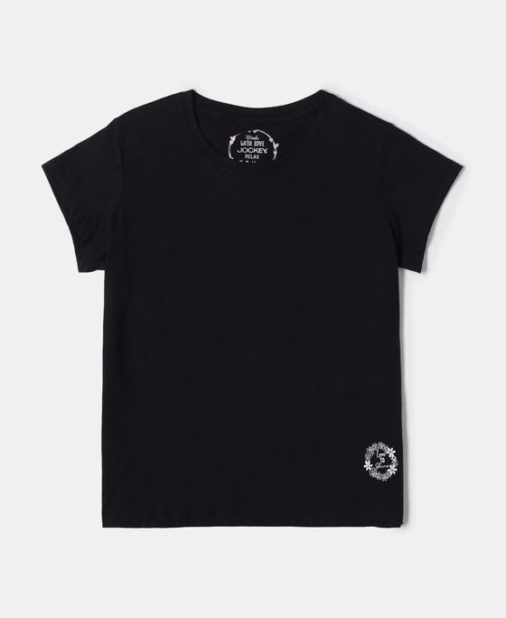 Super Combed Cotton Short Sleeve T-Shirt and Printed Shorts Set - Black-4