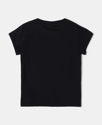 Super Combed Cotton Short Sleeve T-Shirt and Printed Shorts Set - Black-5