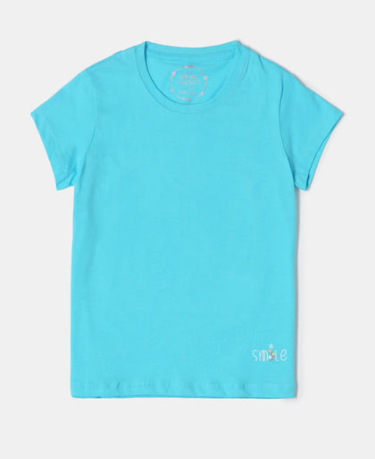 Super Combed Cotton Short Sleeve T-Shirt and Printed Shorts Set - Blue Curacao-4