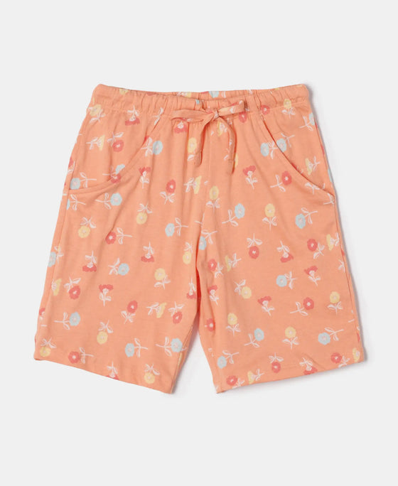 Super Combed Cotton Short Sleeve T-Shirt and Printed Shorts Set - Coral Reef-2