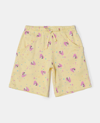 Super Combed Cotton Short Sleeve T-Shirt and Printed Shorts Set - Pale Banana-2