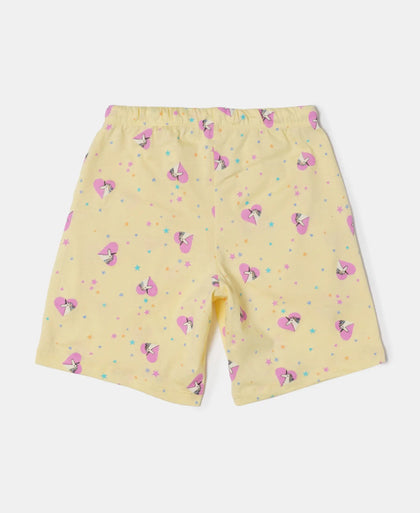 Super Combed Cotton Short Sleeve T-Shirt and Printed Shorts Set - Pale Banana-3