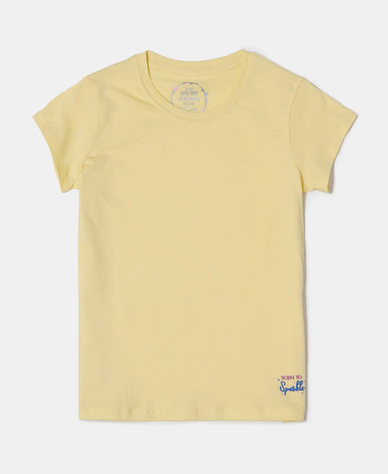 Super Combed Cotton Short Sleeve T-Shirt and Printed Shorts Set - Pale Banana-4