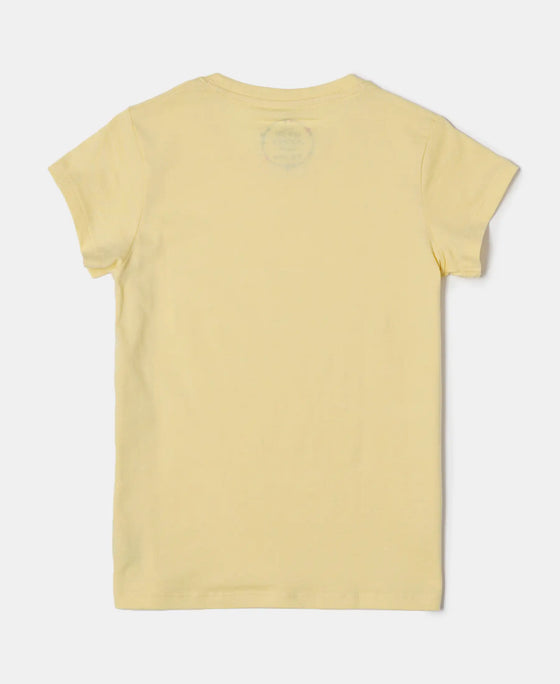 Super Combed Cotton Short Sleeve T-Shirt and Printed Shorts Set - Pale Banana-6