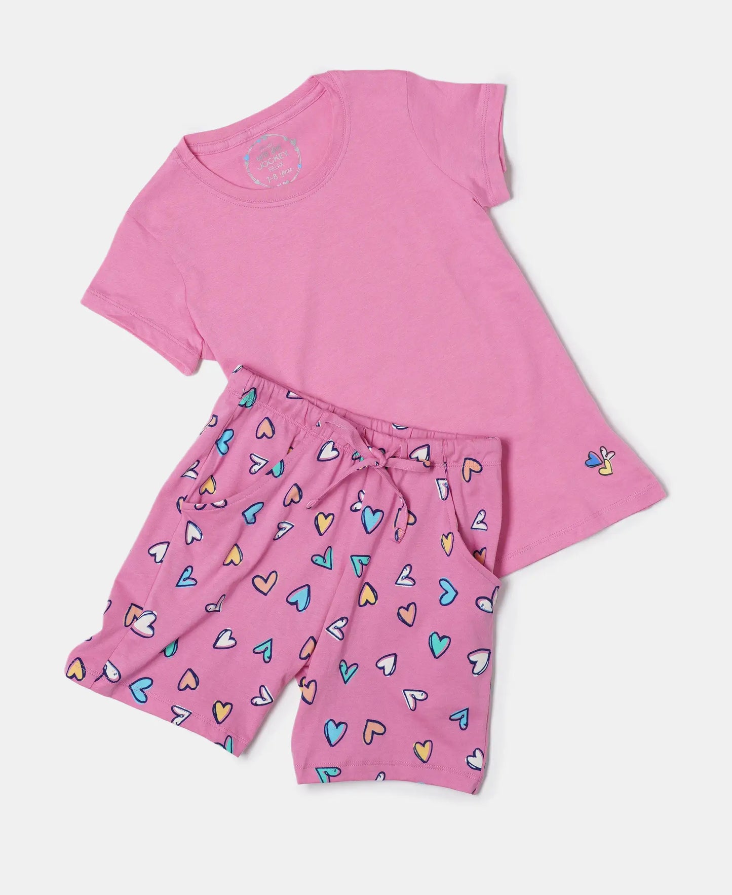 Super Combed Cotton Short Sleeve T-Shirt and Printed Shorts Set - Wild Orchid-5