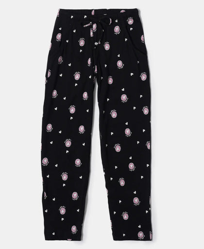 Super Combed Cotton Short Sleeve T-Shirt and Printed Pyjama Set - Black-4