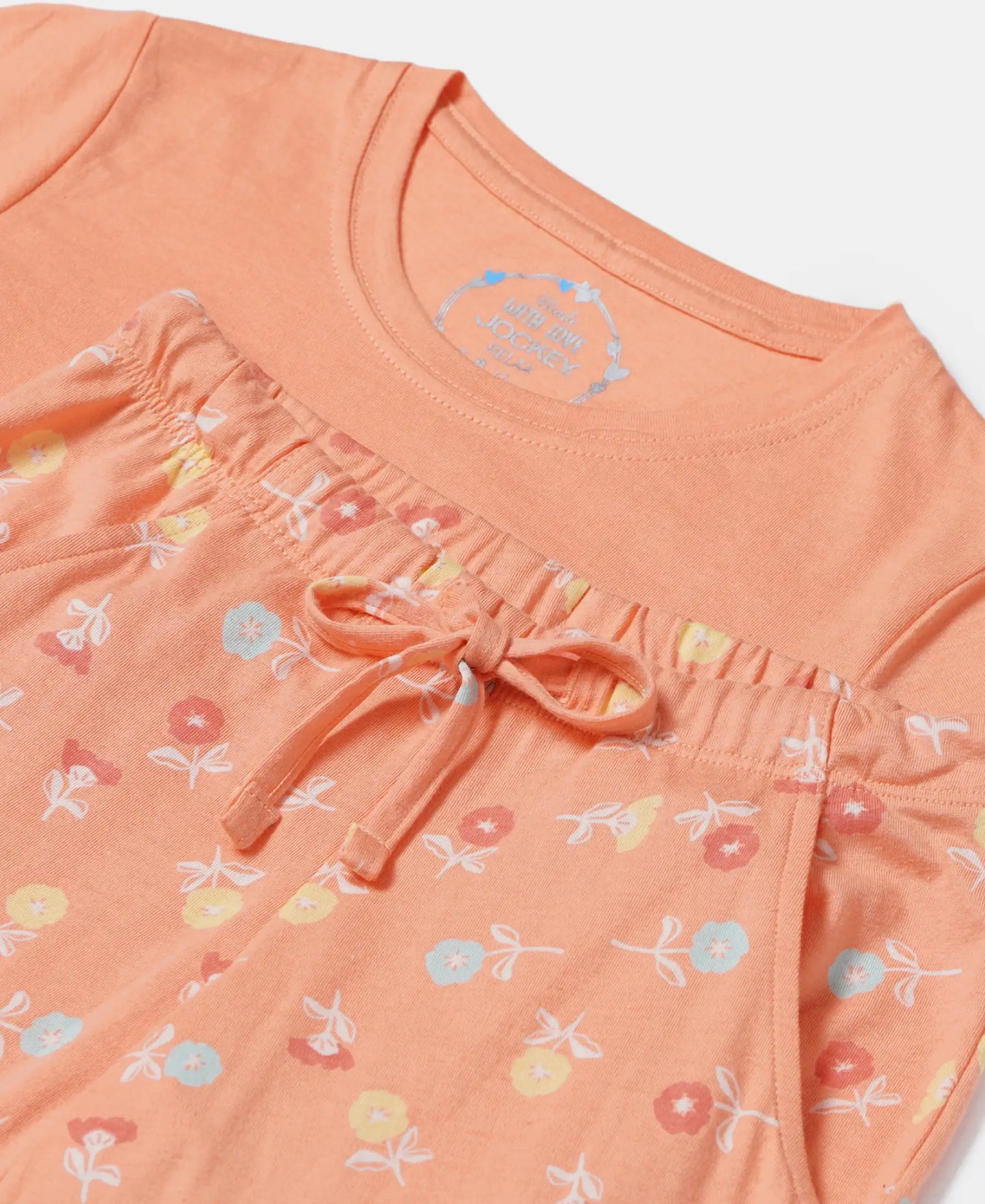Super Combed Cotton Short Sleeve T-Shirt and Printed Pyjama Set - Coral Reef-7
