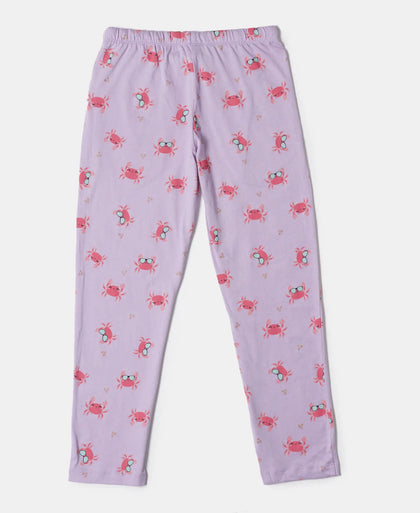 Super Combed Cotton Short Sleeve T-Shirt and Printed Pyjama Set - Lavendula-6