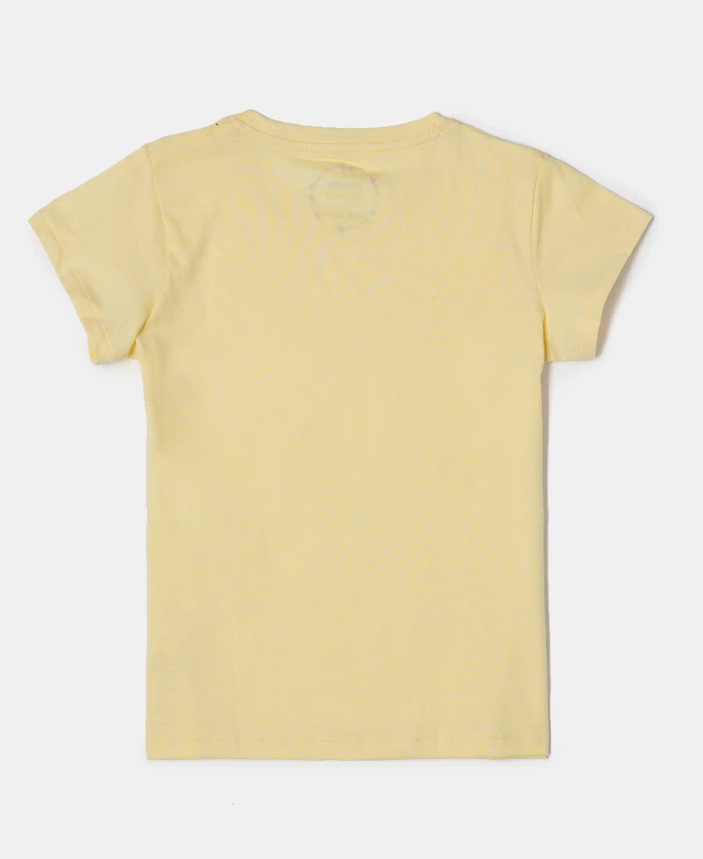 Super Combed Cotton Short Sleeve T-Shirt and Printed Pyjama Set - Pale Banana-3